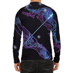 Dark Sagittarius Zodiac Sign Print Men's Long Sleeve Rash Guard
