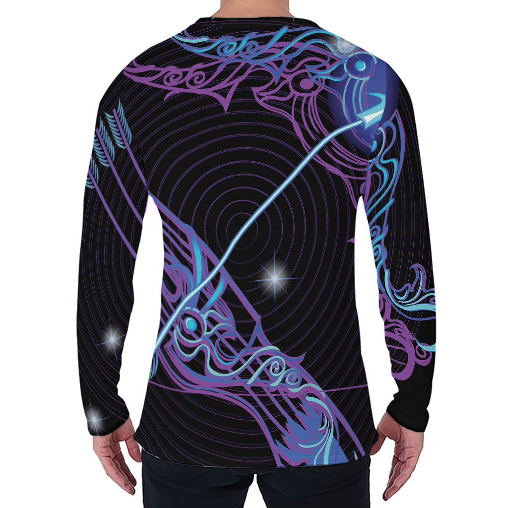 Dark Sagittarius Zodiac Sign Print Men's Long Sleeve T-Shirt