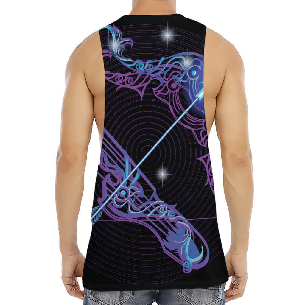 Dark Sagittarius Zodiac Sign Print Men's Muscle Tank Top
