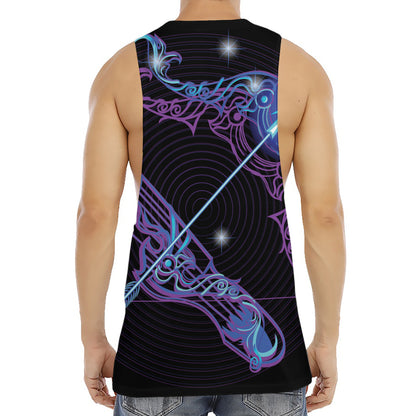 Dark Sagittarius Zodiac Sign Print Men's Muscle Tank Top