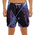Dark Sagittarius Zodiac Sign Print Men's Split Running Shorts
