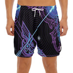 Dark Sagittarius Zodiac Sign Print Men's Split Running Shorts