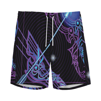 Dark Sagittarius Zodiac Sign Print Men's Sports Shorts