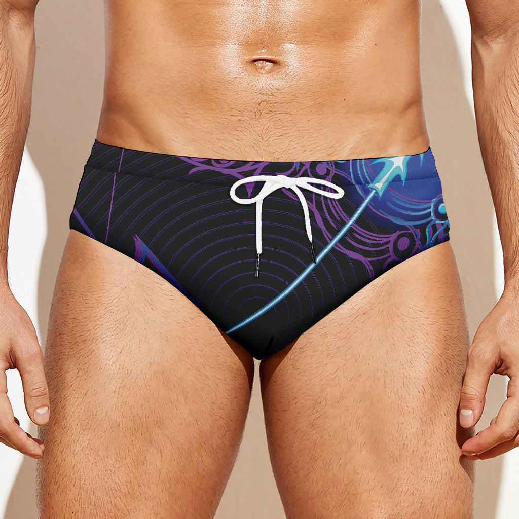 Dark Sagittarius Zodiac Sign Print Men's Swim Briefs