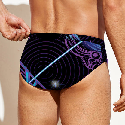 Dark Sagittarius Zodiac Sign Print Men's Swim Briefs