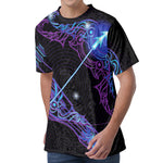 Dark Sagittarius Zodiac Sign Print Men's Velvet T-Shirt