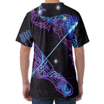 Dark Sagittarius Zodiac Sign Print Men's Velvet T-Shirt