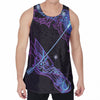 Dark Sagittarius Zodiac Sign Print Men's Velvet Tank Top