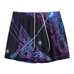Dark Sagittarius Zodiac Sign Print Mesh Shorts