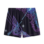 Dark Sagittarius Zodiac Sign Print Mesh Shorts