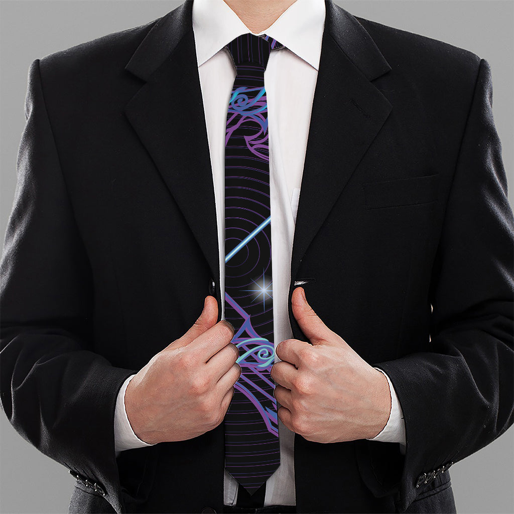 Dark Sagittarius Zodiac Sign Print Necktie
