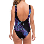 Dark Sagittarius Zodiac Sign Print One Piece Swimsuit