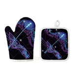 Dark Sagittarius Zodiac Sign Print Oven Mitt And Pot Holder Set