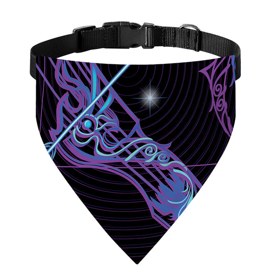 Dark Sagittarius Zodiac Sign Print Over The Collar Dog Bandana