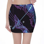Dark Sagittarius Zodiac Sign Print Pencil Mini Skirt