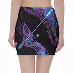 Dark Sagittarius Zodiac Sign Print Pencil Mini Skirt