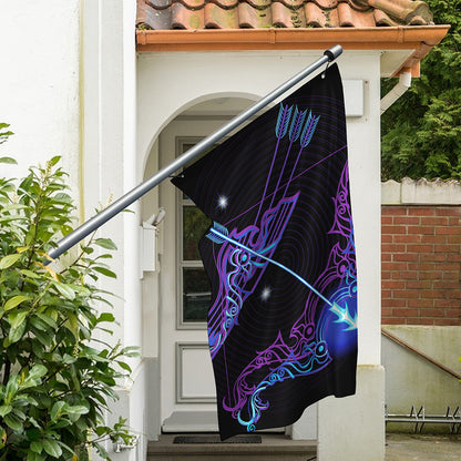 Dark Sagittarius Zodiac Sign Print Polyester Flag