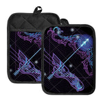 Dark Sagittarius Zodiac Sign Print Pot Holders With Pocket