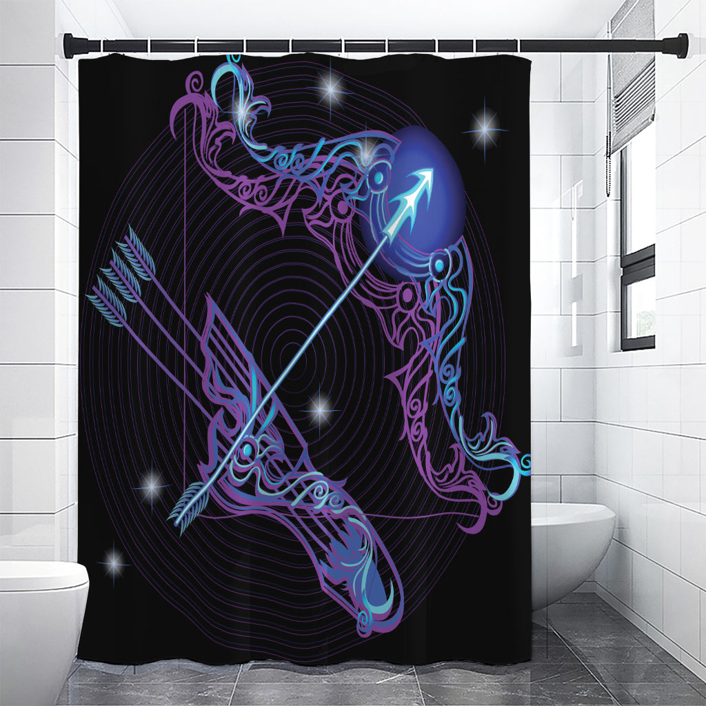 Dark Sagittarius Zodiac Sign Print Premium Shower Curtain