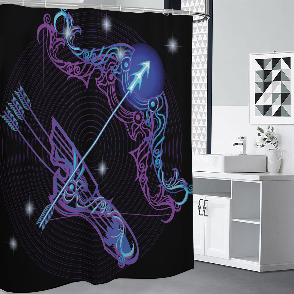 Dark Sagittarius Zodiac Sign Print Premium Shower Curtain