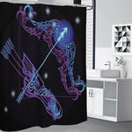 Dark Sagittarius Zodiac Sign Print Premium Shower Curtain