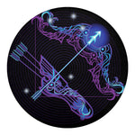 Dark Sagittarius Zodiac Sign Print Round Blanket