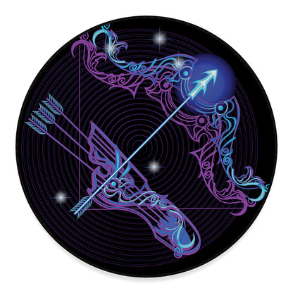 Dark Sagittarius Zodiac Sign Print Round Floor Mat