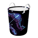 Dark Sagittarius Zodiac Sign Print Round Laundry Basket