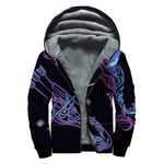 Dark Sagittarius Zodiac Sign Print Sherpa Lined Zip Up Hoodie