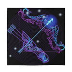 Dark Sagittarius Zodiac Sign Print Silk Bandana