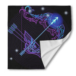 Dark Sagittarius Zodiac Sign Print Silk Bandana