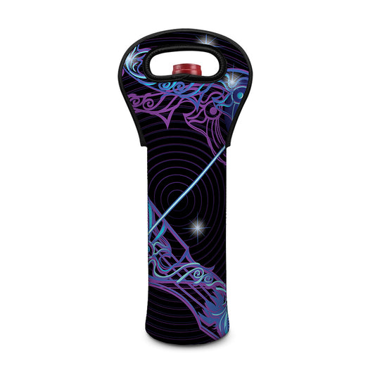 Dark Sagittarius Zodiac Sign Print Single Neoprene Wine Tote