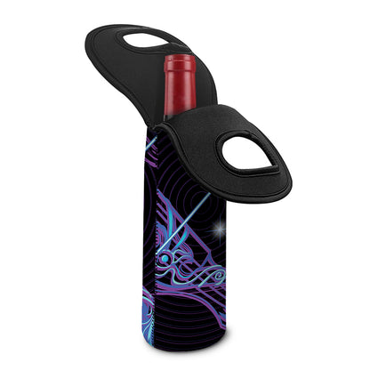 Dark Sagittarius Zodiac Sign Print Single Neoprene Wine Tote