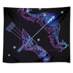 Dark Sagittarius Zodiac Sign Print Tapestry