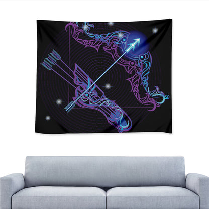 Dark Sagittarius Zodiac Sign Print Tapestry