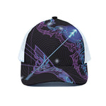 Dark Sagittarius Zodiac Sign Print White Mesh Trucker Cap