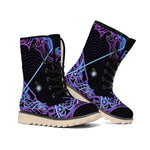 Dark Sagittarius Zodiac Sign Print Winter Boots