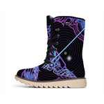 Dark Sagittarius Zodiac Sign Print Winter Boots