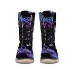 Dark Sagittarius Zodiac Sign Print Winter Boots