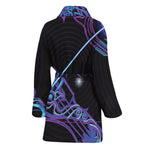 Dark Sagittarius Zodiac Sign Print Women's Bathrobe