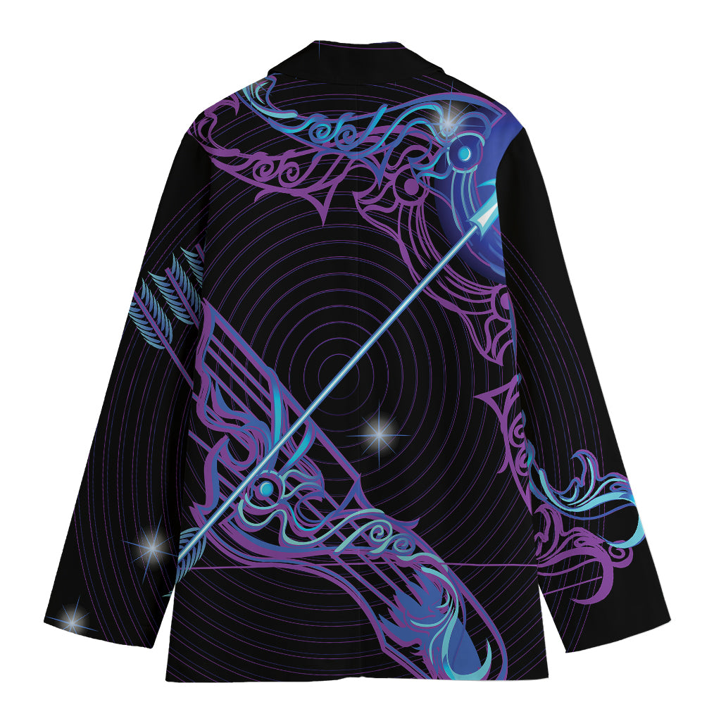 Dark Sagittarius Zodiac Sign Print Women's Blazer