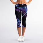 Dark Sagittarius Zodiac Sign Print Women's Capri Leggings
