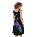 Dark Sagittarius Zodiac Sign Print Women's Sleeveless Dress