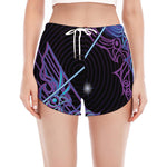 Dark Sagittarius Zodiac Sign Print Women's Split Running Shorts
