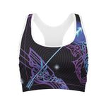 Dark Sagittarius Zodiac Sign Print Women's Sports Bra