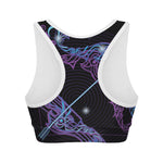 Dark Sagittarius Zodiac Sign Print Women's Sports Bra