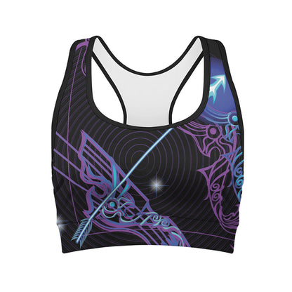 Dark Sagittarius Zodiac Sign Print Women's Sports Bra