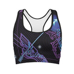 Dark Sagittarius Zodiac Sign Print Women's Sports Bra