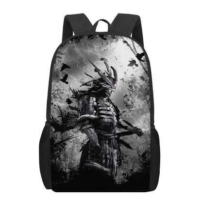 Dark Samurai Warrior Print 17 Inch Backpack