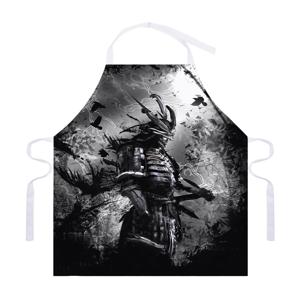 Dark Samurai Warrior Print Adjustable Apron